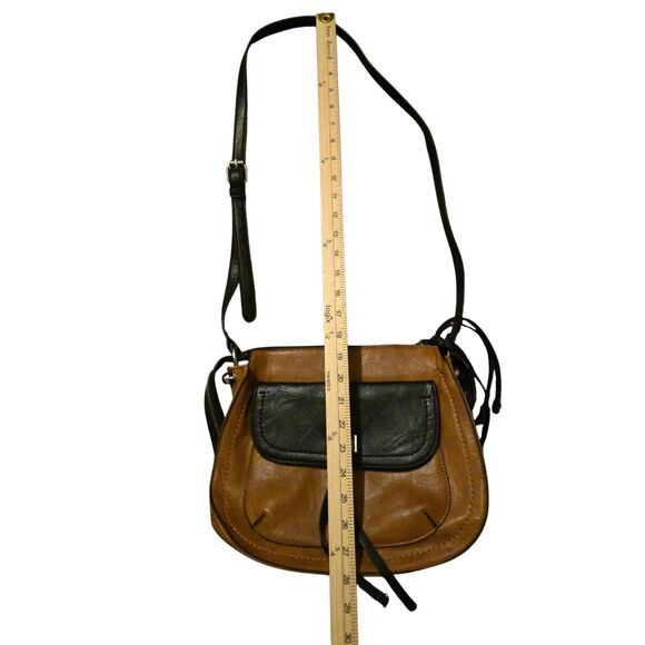 NEW Saint Sabrina Conceal Carry Shoulder Bag Leather Colorblock Black/Brown - Picture 3 of 14